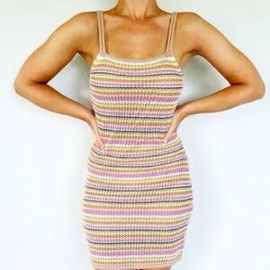 Colorful Striped Knit Mini Dress
